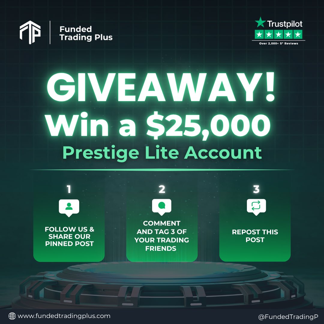 🚨 GIVEAWAY ALERT 🚨
I'm collaborating with <a href="/FundedTradingP/">Funded Trading Plus</a> to give away a $25,000 Prestige Lite Account! 💸💥

Want in? It’s easy:

1️⃣ Follow <a href="/FundedTradingP/">Funded Trading Plus</a> <a href="/0thayyab0/">𝗥𝗶𝘀𝗸 𝗧𝗮𝗸𝗲𝗥</a> <a href="/MBNEXUS_/">MB</a> <a href="/Marwan_fx01/">Marwan_fx 🐯</a> <a href="/AfaaqFx/">Afaaq Fx</a> 
 + share their pinned post
2️⃣ Comment &amp; tag 3 of your trader friends 👇
3️⃣