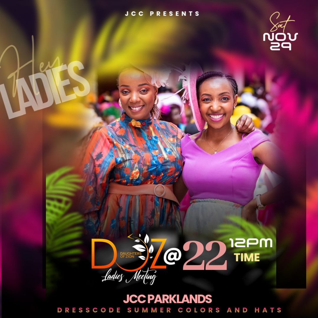 Hello ladies, The day that we've been waiting for #DOZAt22 it's this Saturday. Have you registered 🤔 kindly do so via 
forms.office.com/r/VeFbFak3g9 it's free of charge. 
Where: .<a href="/JccKenya/">JCC Parklands</a> 
Host: Lady Bishop .<a href="/RevKathyKiuna/">Lady Bishop Kathy Kiuna</a> 
Come one come all🙌💃💃💃