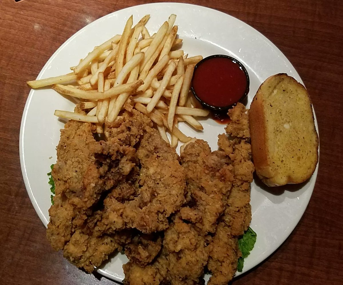 Finger steaks (Idaho) –– battered steak strips typically served with French fries and Texas toast