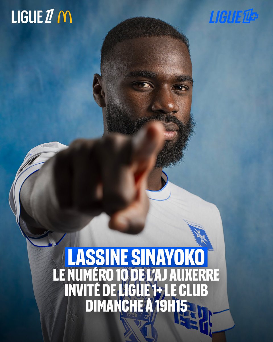 ligue1plus's tweet image. L&apos;attaquant de l&apos;@AJA Lassine Sinayoko sera l&apos;invité de Ligue 1+ Le Club dimanche prochain 🔥