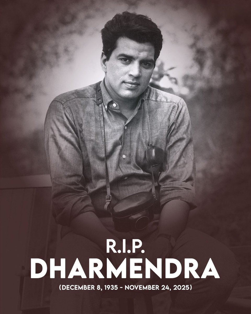 lakshaymehta08's tweet image. End of an era.

Legendary actor #Dharmendra ji is no more...

Indian cinema has lost one of its most cherished icons... Om Shanti 🙏🏻

#DharmendraDeol #Bollywood