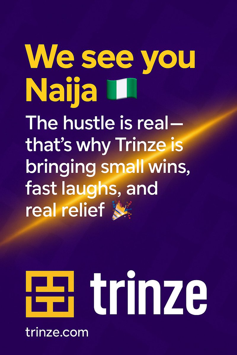 Trinze_'s tweet photo. If hustle no gree rest, at least Trinze fit gree you smile 😌✨
We’re building something for everyday Nigerians — quick joy, tiny wins, zero stress.

Follow us. The soft life is near 💜 https://t.co/N7fcbI56be