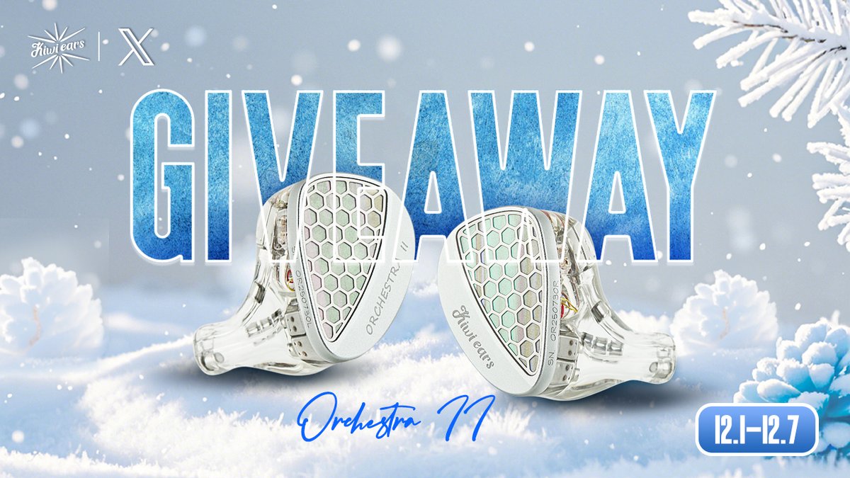 Kiwiears2020's tweet image. ❄️Kiwi Ears Orchestra II Giveaway🎧
This winter, one lucky music lover will win our newest release!👑
To enter:
1️⃣ Follow @Kiwiears2020 
2️⃣ Like ❤️ &amp;amp; RT 🔁 this post
3️⃣ Comment your  winter listening song🎶

✨Good luck to everyone and let the music keep you warm. 🤍🎧#KiwiEars