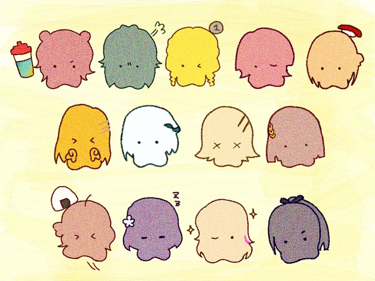 nennndaz's tweet image. 初星学園簡略謎生物(全員集合)