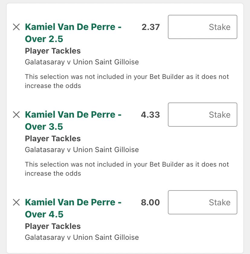 HitRateBets's tweet image. Tackles ladder for tomorrow tonight 🪜 

We backed him last UCL game week and he’s value again tomorrow! 

Van de Perre has some mental tackle stats of 3,8,3,3,8,3,0,5,3,3,0,7,5,7,7

His three UCL starts have been 3,3,5 tackles! 

Data from @StatsHubCom