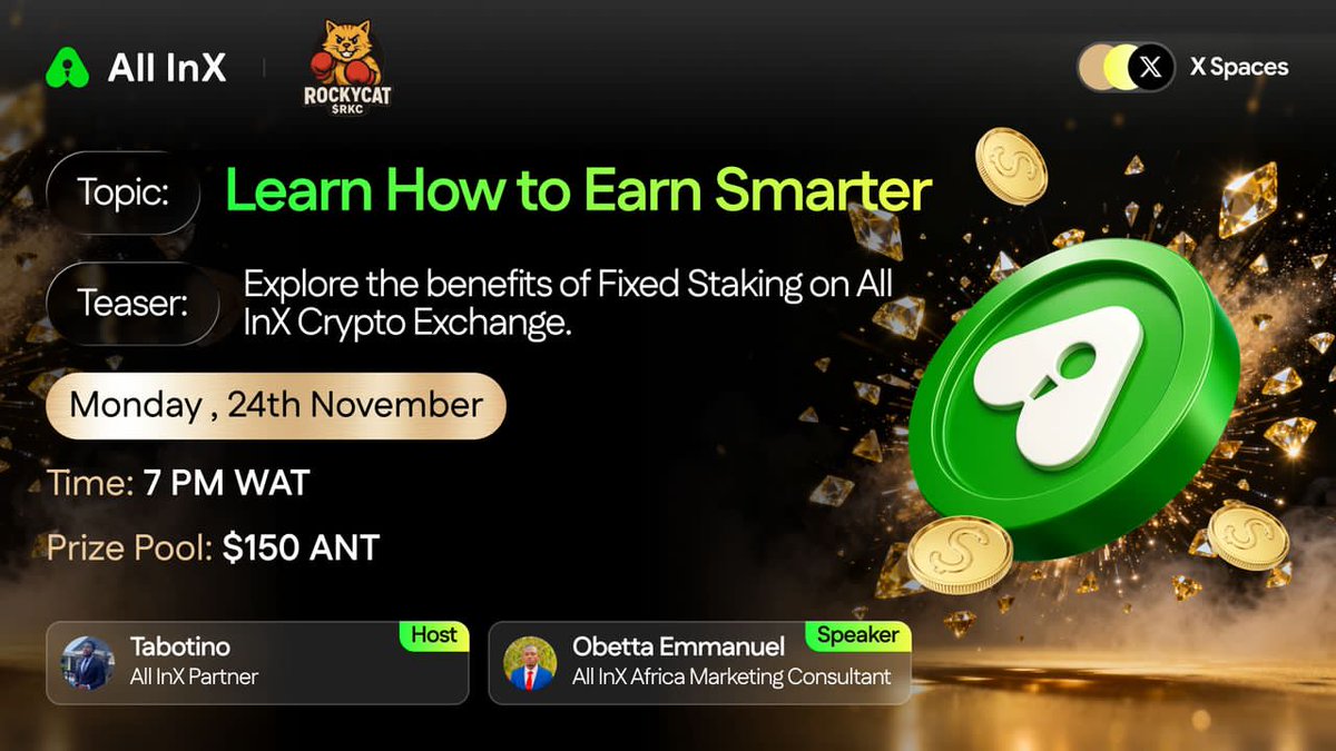 The <a href="/AllInXGlobal/">All InX</a> team will join our #ION Community Space tonight to break down the benefits of staking on the #AllInX exchange.

Come ready to learn — and earn in the process.

🎗️ We’ll be giving out $150 to 15 of the most active participants! 🎉

Not signed up yet?

Do so now👉