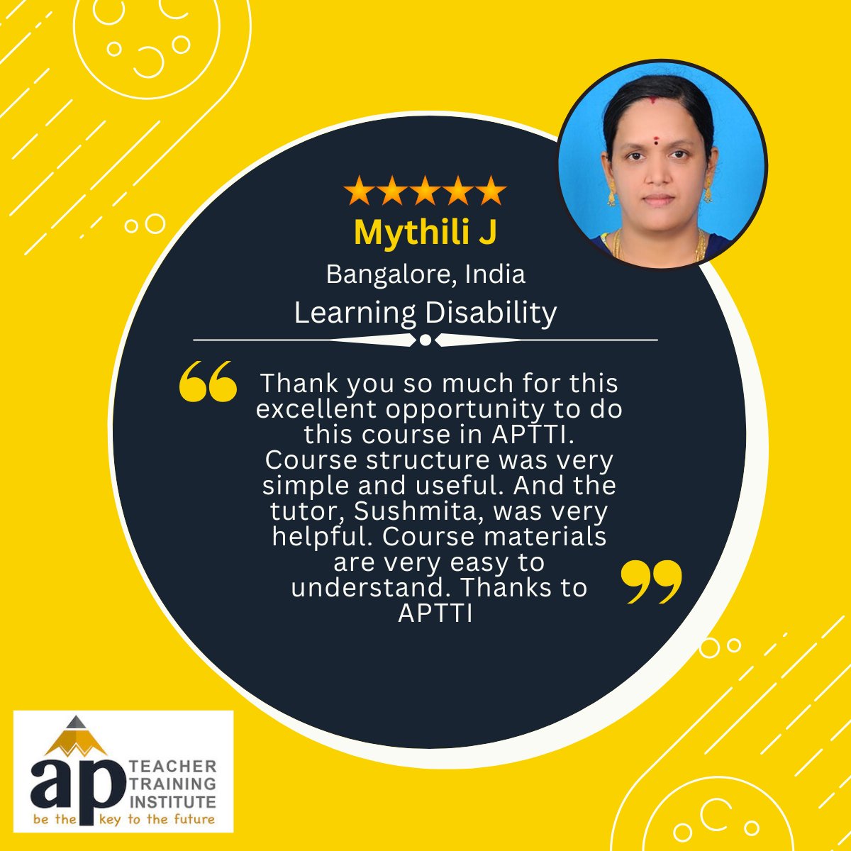 APTTI1's tweet image. Thanks For Involving Us In Your Future Goals.
We Appreciate Your Feedback.

For More Details
Call Us: 🇮🇳 +91 98317 71327 🇨🇦+1 403 775 1643
Visit Us: ℹ🌐 apteachertraininginstitute.com

#APTTI #TeacherTrainingCourse #LearningDisability