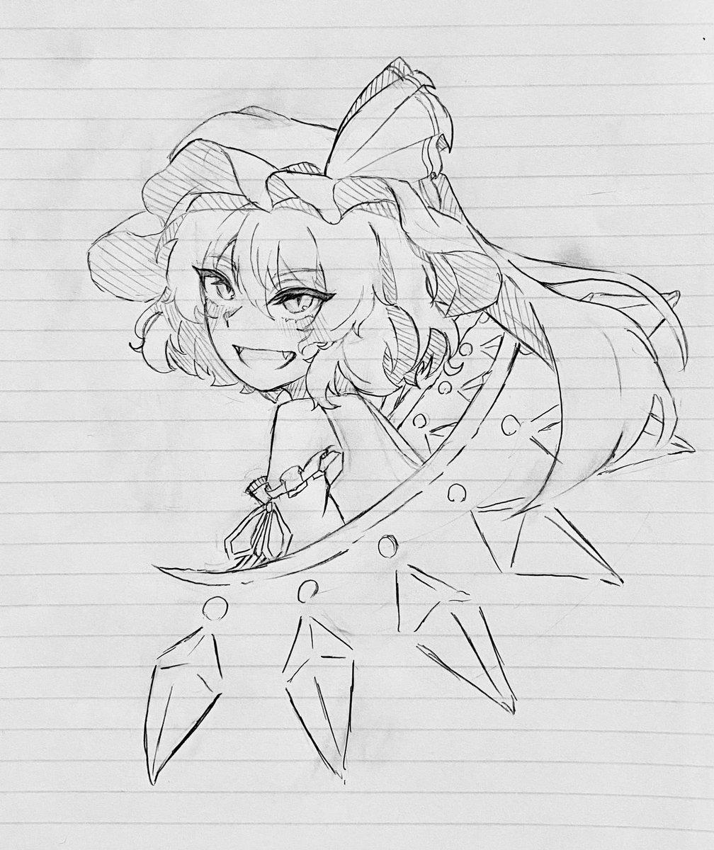 Angel_Fualu7777's tweet image. 肩出しフランちゃんを描きたかった！
 #フランドール・スカーレット  #東方Projectイラスト  #東方Project  #中学生でこれは上手いと思ったらRT