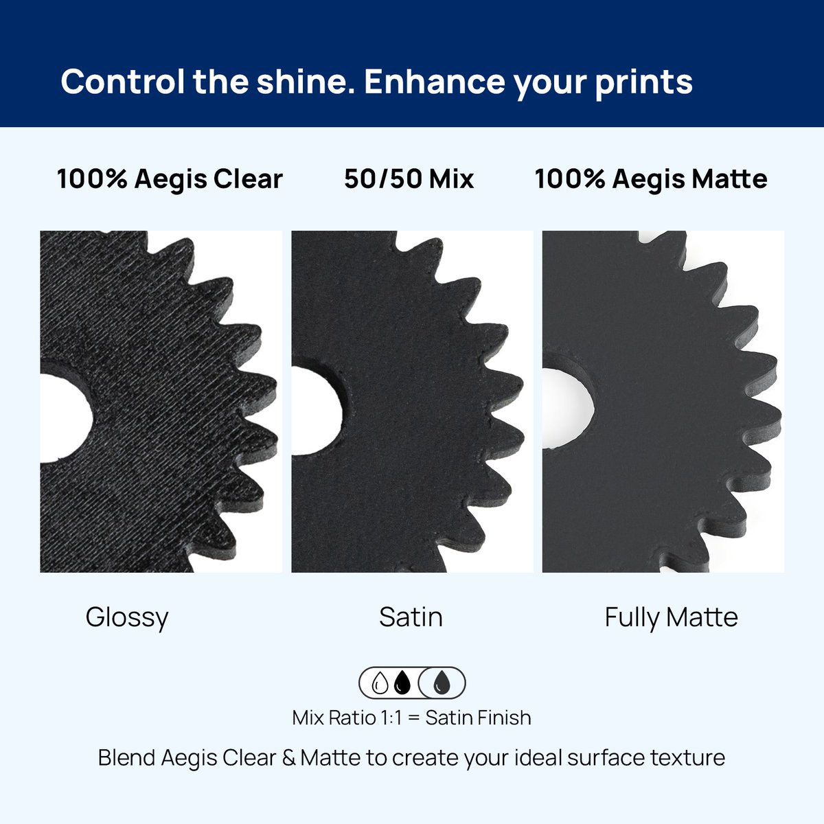 SirayaTech's tweet image. 🚀 Meet Siraya Tech Aegis — a coating system designed to protect, smooth, and upgrade your 3D prints! 

Whether you want high-gloss clarity, matte layer-line hiding, or a custom satin blend—Aegis delivers a professional finish with zero fuss.

✅Aegis Matte：
• Hides layer lines…