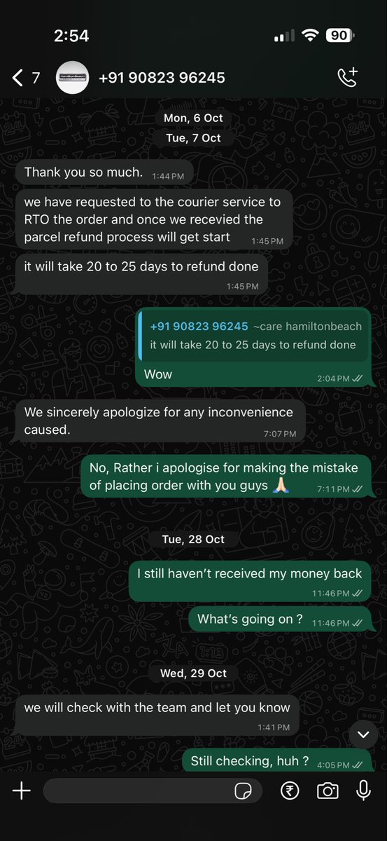 x_manmeet's tweet photo. @HamiltonBeachIN don’t place orders with them, they couldn’t deliver the product for weeks then i’ve been waiting for refund from 2 months, they are running a scam https://t.co/WDMU8LxQ94