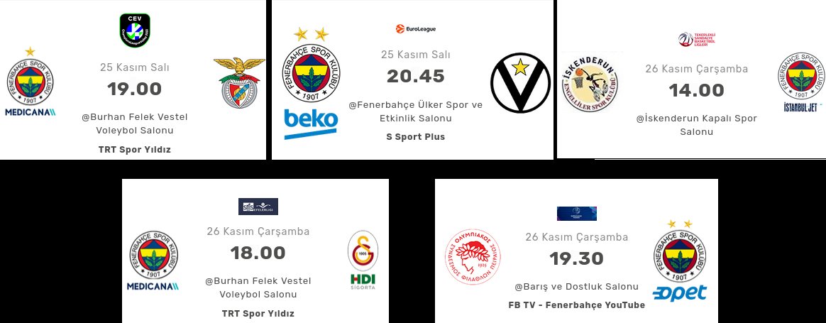 #Fenerbahce #sali #carsamba