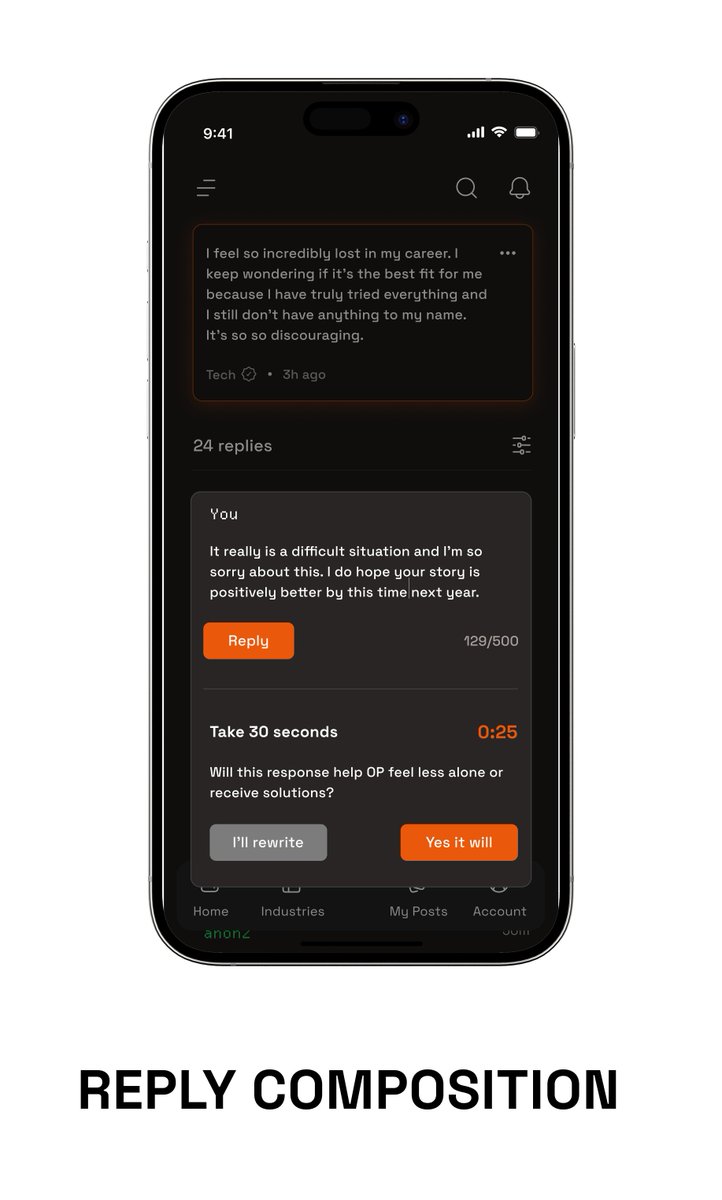 danisduchess's tweet image. Talking about your problems at work? Absolutely not
Posting about it publicly? Probably career suicide 
Your friends don&apos;t always get it either. 

So where do you go? I designed a concept for it. 

Have you ever needed something like this?

#uidesign #app #design