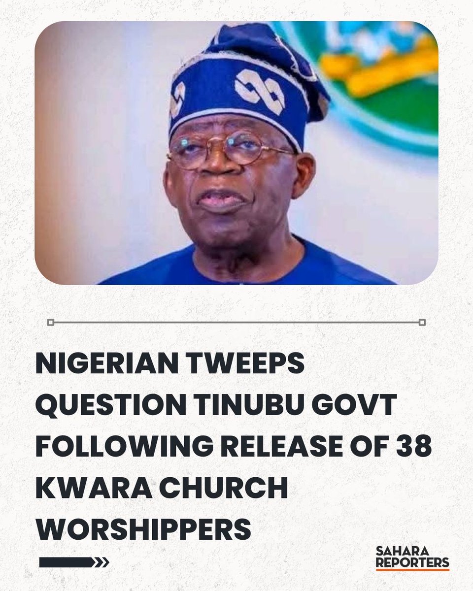 SaharaReporters's tweet image. ‘What Happened To The Kidnappers?’: Nigerian Tweeps Question Tinubu Govt Following Release Of 38 Kwara Church Worshippers | Sahara Reporters bit.ly/449amET