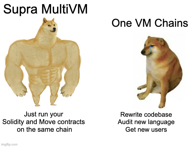 petersolo123's tweet image. Counting the cost of rewriting your codebase for a faster chain?

Just bring your code and dreams to #SupraMultiVM