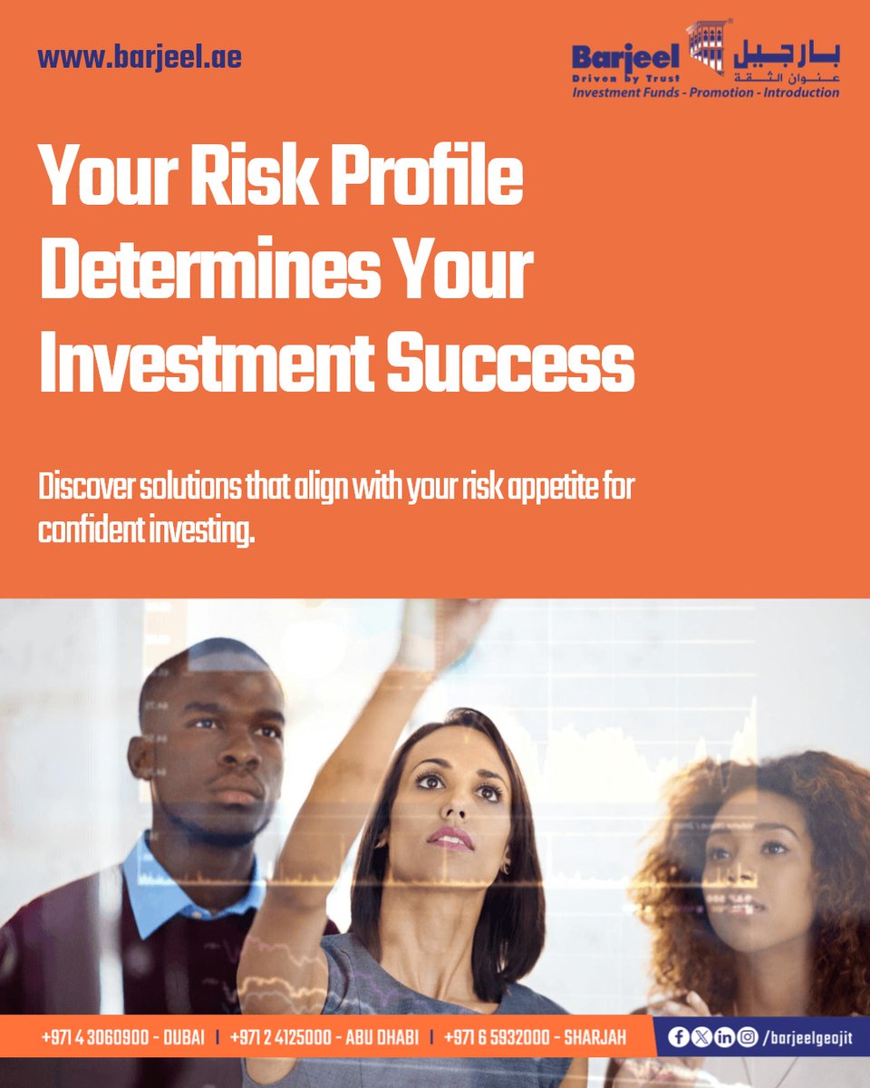 BarjeelGeojit's tweet image. Understanding your risk profile is the first step toward smart investing. At Barjeel Geojit, we help you navigate markets confidently. Invest confidently with a trusted partner by your side.
.
.
.
#investmentrisk #InvestmentStrategy #Investments #BarjeelGeojit