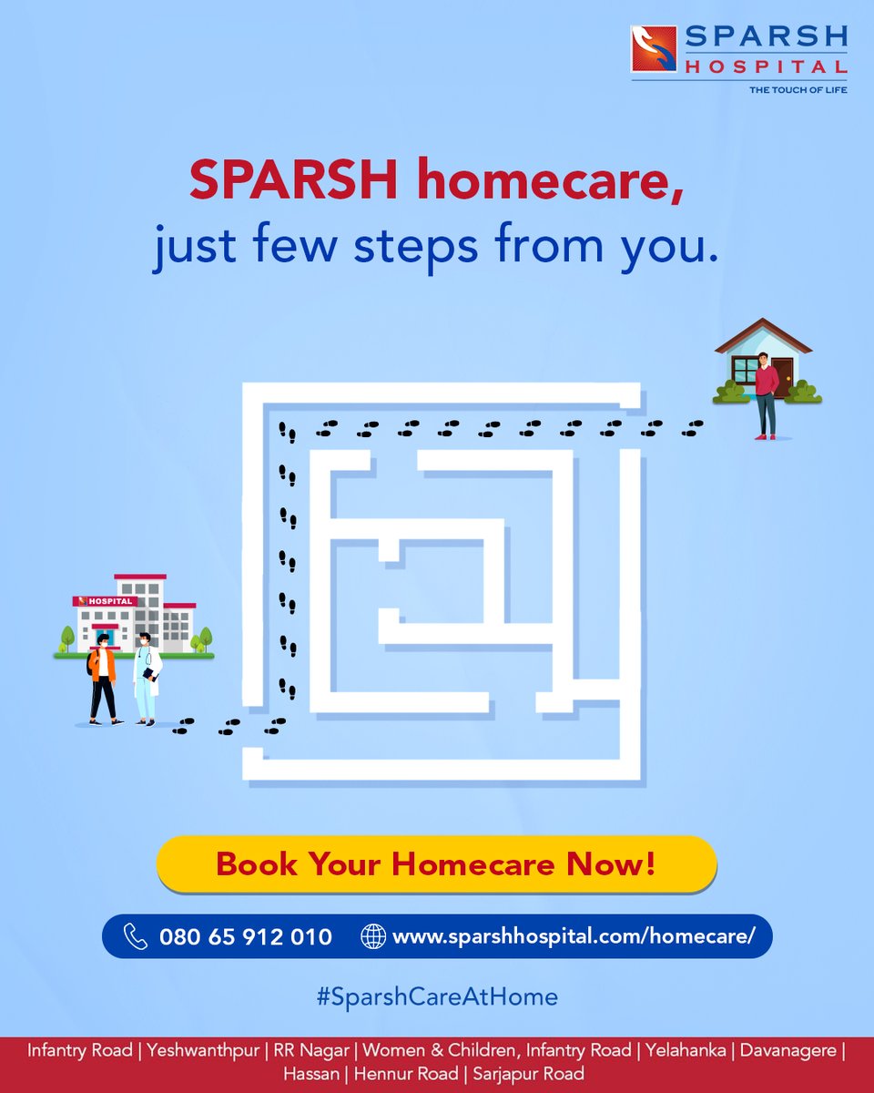 No long travels, no waiting rooms.​
​
With Sparsh Homecare, quality healthcare is just a few steps away right at your home. ​

​Book now: 08065912010​
sparshhospital.com/homecare​

#SparshCareAtHome #SparshHospital #Homecare #TheTouchOfLife