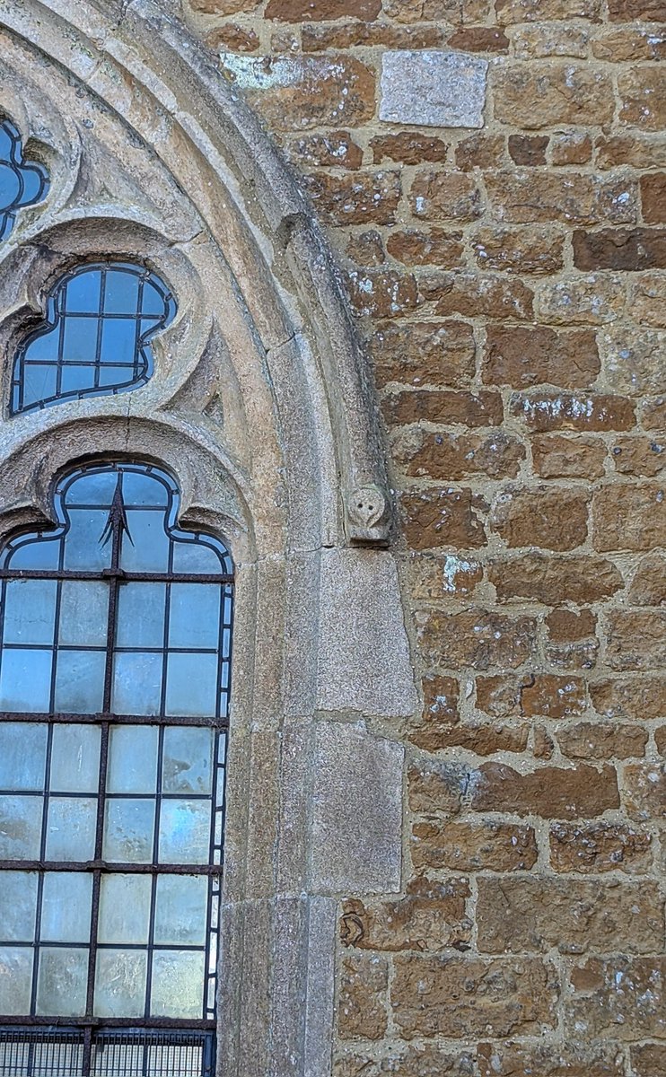 chartres_Fiona's tweet photo. An amusing headstop at St John the Baptist, Cold Overton. I can't actually decide if it actually is #OwlishMonday or #NotanOwl https://t.co/bOtZpdeymr