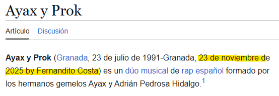 iratxe_27's tweet image. La wikipedia de Ayax y Prok es xd