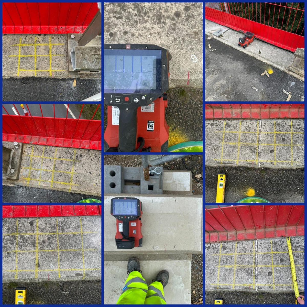 DDrillGroup's tweet image. Heading to a bridge over the A38 for a #scanning job. Marked out the rebar for relocation of barriers ready to be installed by others. We completed 45nr scans for our client, all in one day!

☎️ 0800 33 74 55 to see how we can help with your projects.

#concrete #Construction