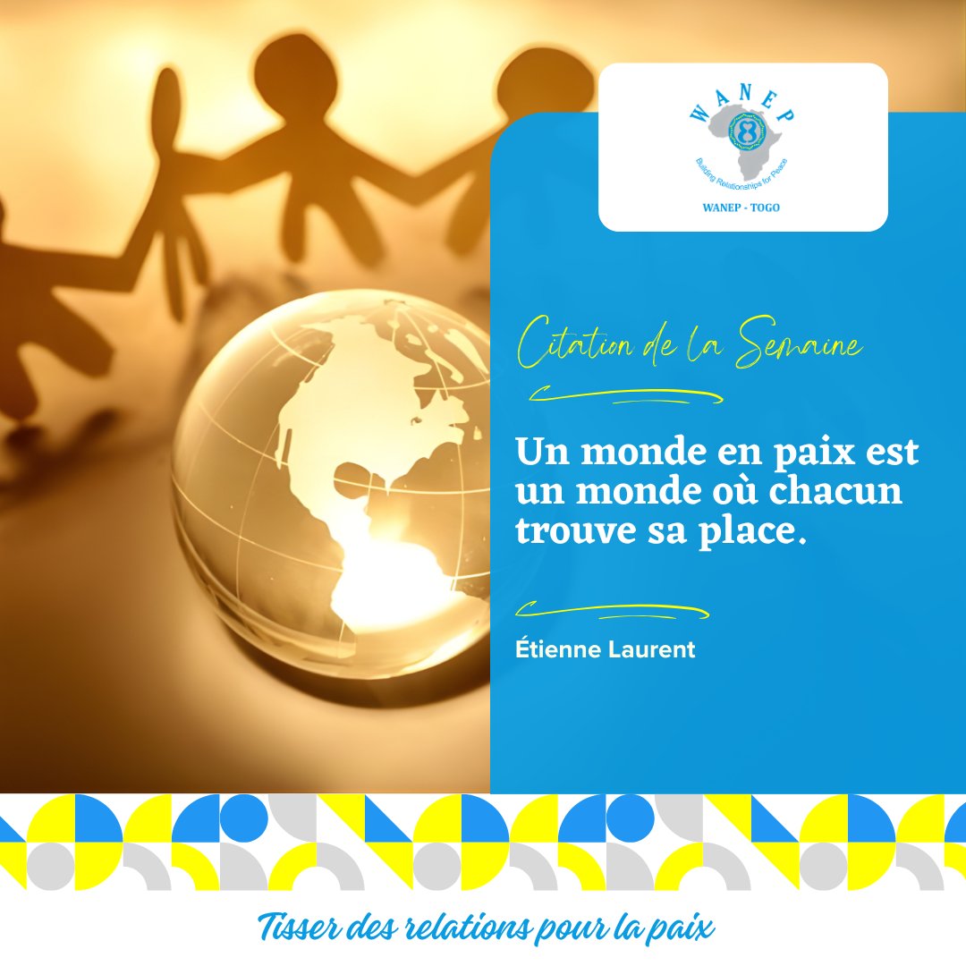 WanepTogo's tweet photo. Bonjour,
Que cette nouvelle semaine vous apporte clarté, sérénité et réussite. Un monde en paix commence par nous.
#semainepositive #PaixDurable #coexistence #unités #WANEP #peacebuilding @Seyram_adiakpo @AhouefaAssinou @WANEP_Regional https://t.co/GuZiqptG4f