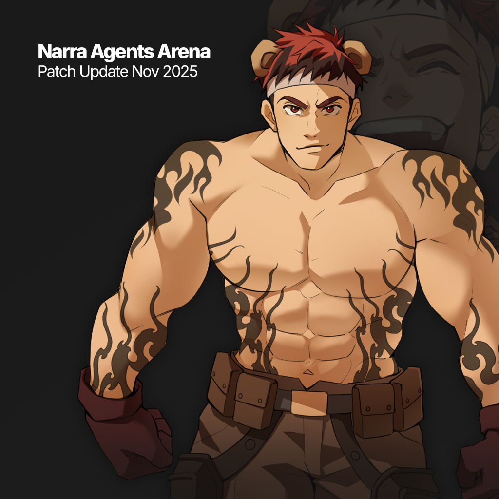 BM everyone, Narra Agents Arena Patch Update is here and we think it's cool. Let's dive in 🐻⛓️

🔸UIUX 
For a more consistent and smoother user experience.
- Optimized overall layout; introduced role-specific backgrounds for clearer, more recognizable interfaces.
- Streamlined