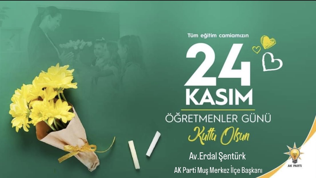 Geleceğimizin teminatı olan çocuklarımızı ve gençlerimizi büyük bir özveriyle yarınlara hazırlayan saygıdeğer öğretmenlerimizin #24kasimögretmenlergünü kutlu olsun.

Şehit öğretmenlerimizi saygı ve rahmetle anıyoruz.