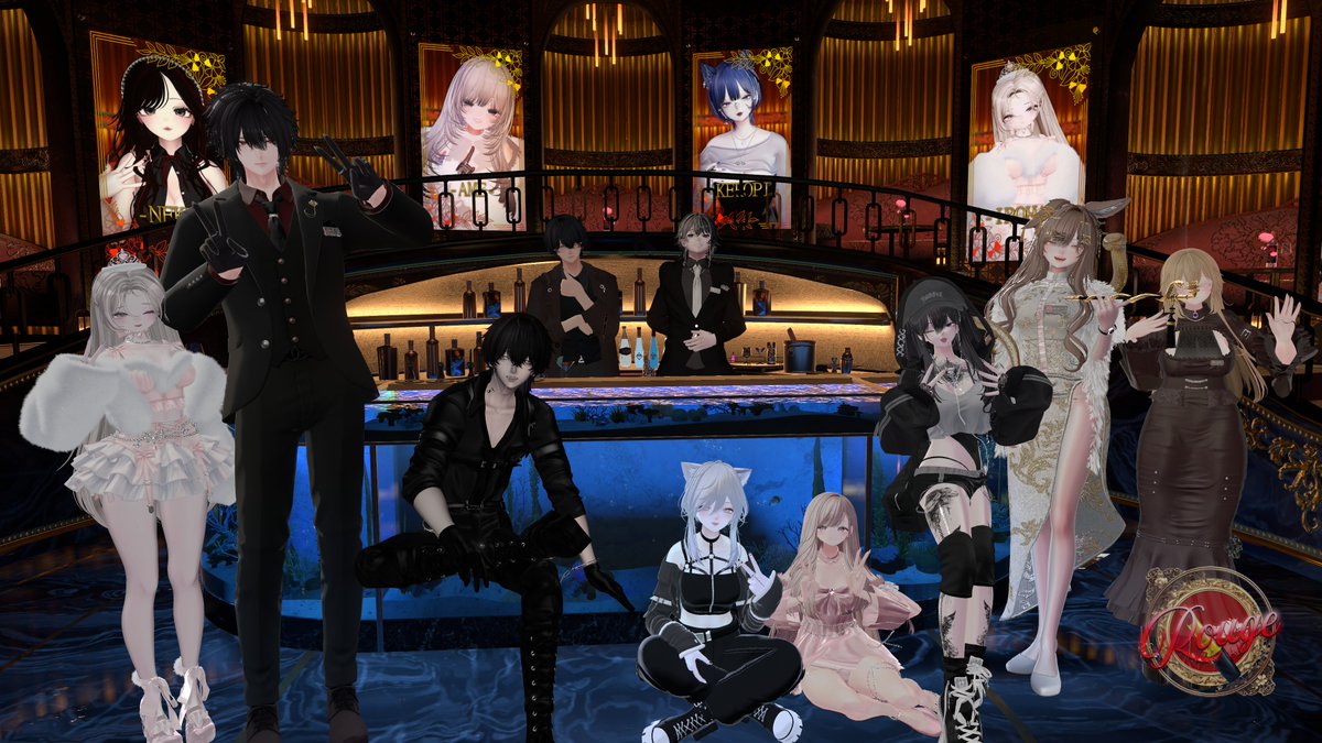 二期生のみんなで集合写真を撮りました✨
交流会も兼ねた接客練習ということで、緊張しながらも和気あいあいと楽しく過ごせました

 今週の金曜日、ついに二期生が初出勤します！

ぜひ会いに来ていただけると嬉しいです。
これからの二期生もどうぞよろしくお願いします🌹

#VRCイベント #VRC_Rouge