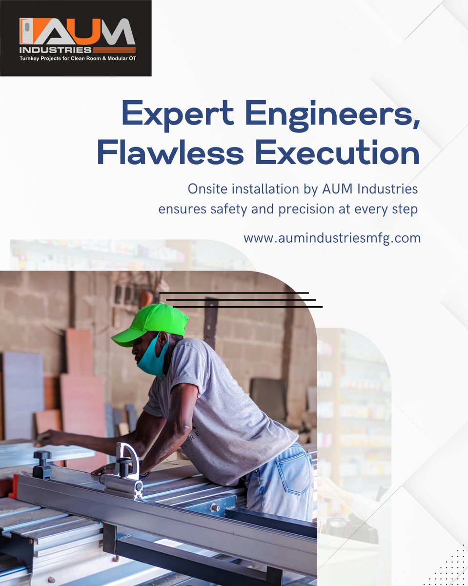 AumIndustries's tweet image. Expert engineering, flawless execution — delivering cleanroom, modular OT &amp;amp; ICU solutions with precision, reliability, and compliance.

#ExpertEngineering #FlawlessExecution #CleanroomSolutions #ModularOT #ICUInfrastructure #PrecisionEngineering #HealthcareExcellence #PharmaClean