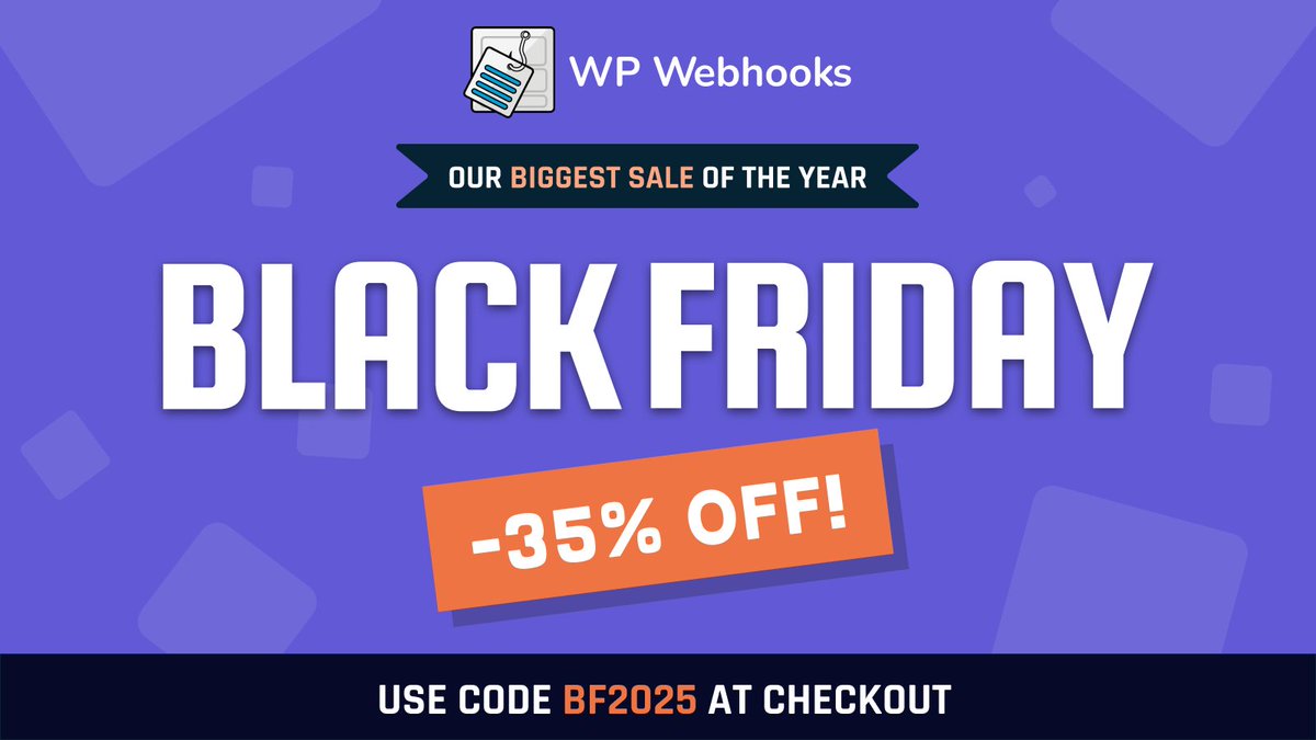 wp_webhooks's tweet image. 🚀 It’s here! 

WP Webhooks #BlackFriday is LIVE — and you can grab 35% OFF with our biggest and only discount of the year.

🔥 Discount code: BF2025
⏳ Validity: Nov 24th - Dec 2nd

Start automating smarter 👉 wp-webhooks.com/cyber-monday-b…