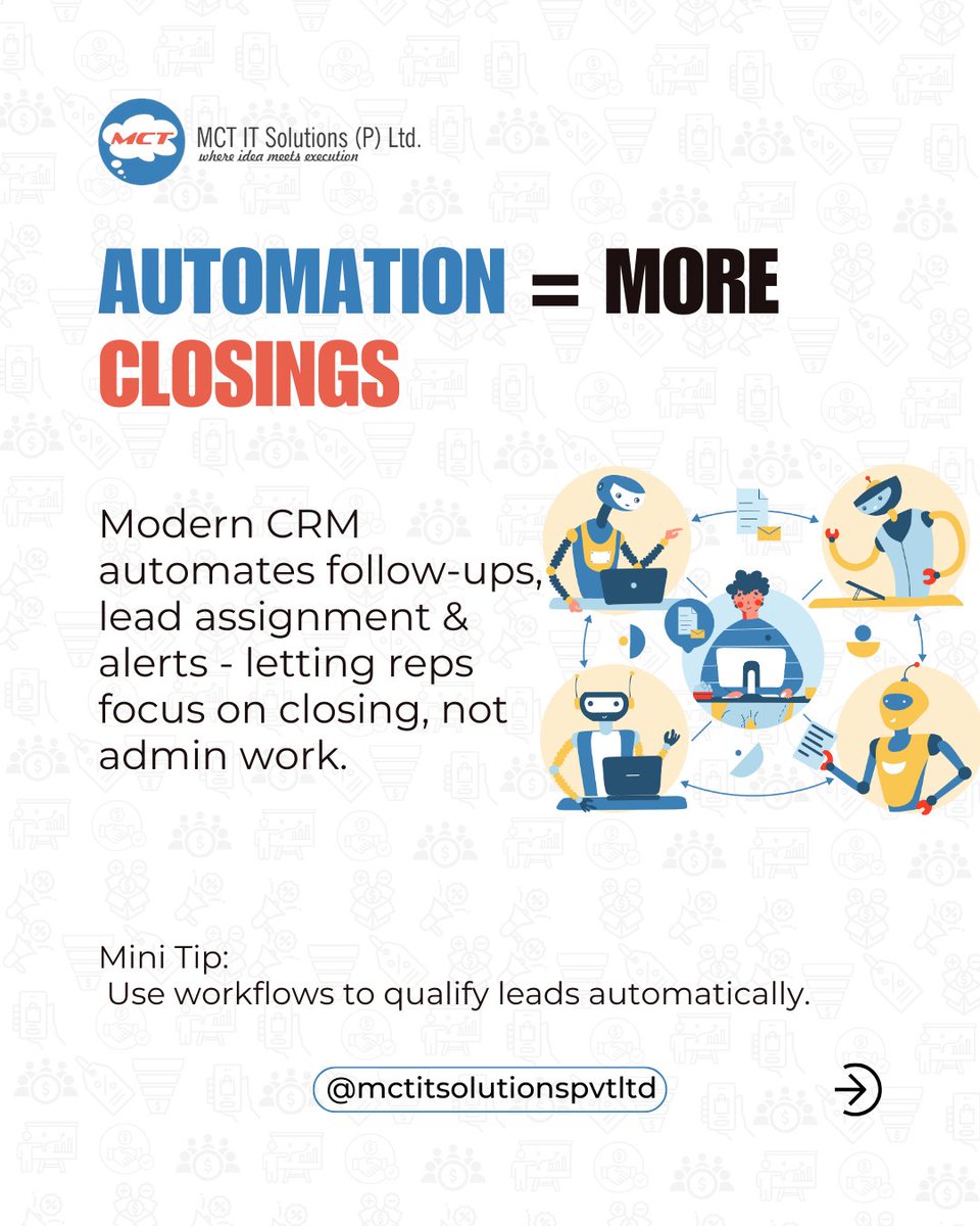 mctitsolutions's tweet image. Discover how modern CRM strategies boost sales with smarter conversations, automation, forecasting, and personalization. Learn how Dynamics 365 helps teams sell faster and smarter with real-time insights and seamless collaboration.

#D365 #CRM #sales #Automations
