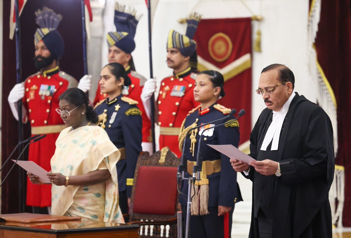 Heartiest congratulations to Hon’ble Justice Surya Kant Ji on taking oath as the 53rd Chief Justice of India. Wishing him a successful and inspiring tenure in strengthening justice and constitutional values.