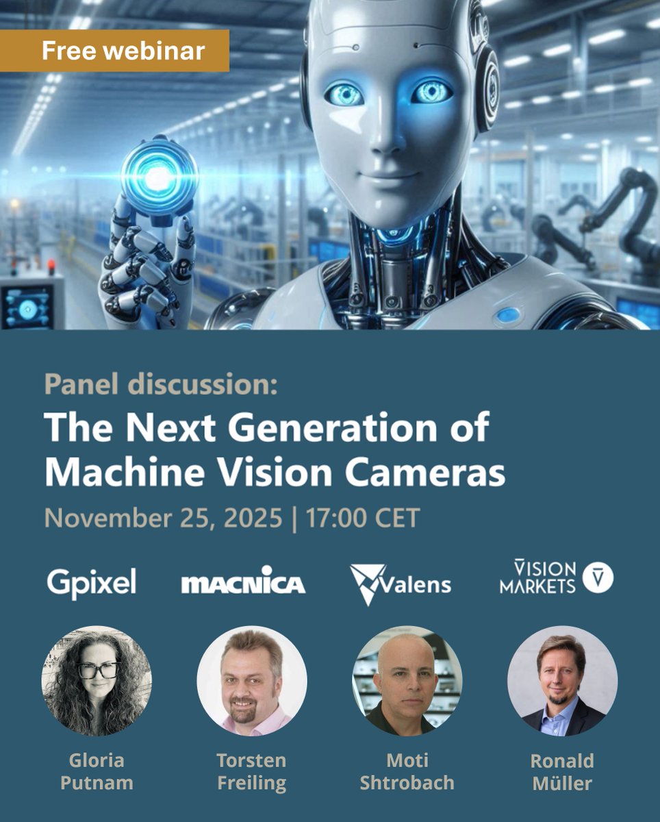 📣 Last call for our round table discussion #webinar on the future of #machinevision #cameras tomorrow! Register now! lnkd.in/eYHbzgdB.
#imaging #embeddedvision #technology #innovation