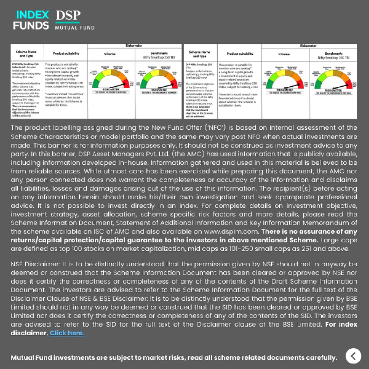 dspmf's tweet image. A simple way to tap into India’s small-cap story is here.

Launching DSP Nifty Smallcap 250 Index Fund, and yes, it’s also available as an ETF.

NFO opens today.

Invest now: tinyurl.com/NS250IF