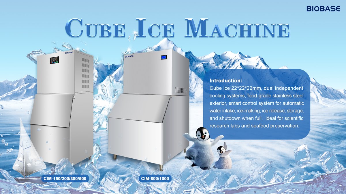 BIOBASE_CHINA's tweet image. BIOBASE Cube Ice Machine for clear, hygienic ice. Efficient, durable, fully automated.
 #IceMachine #BIOBASE