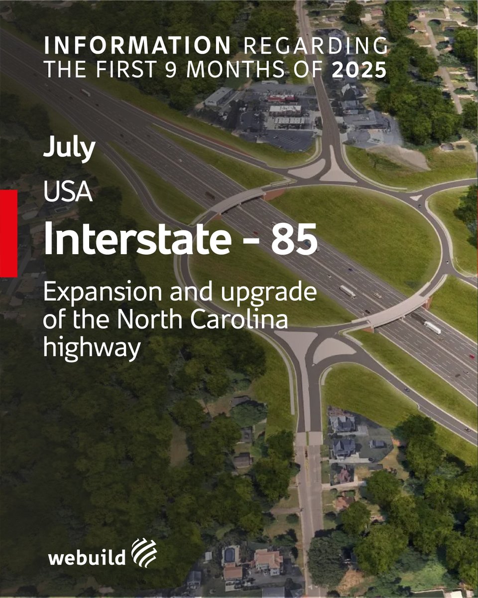 Webuild_Group's tweet image. #WebuildResults - 2025 NEW CONTRACTS

🇺🇸 JULY - #Webuild strengthens its presence in the #US. @LaneConstruct - Webuild Group&apos;s US subsidiary - awarded two new contracts 👇

🛣️ Florida: Interstate-75
A new project to improve a section of the I-75, one of the main corridors for…