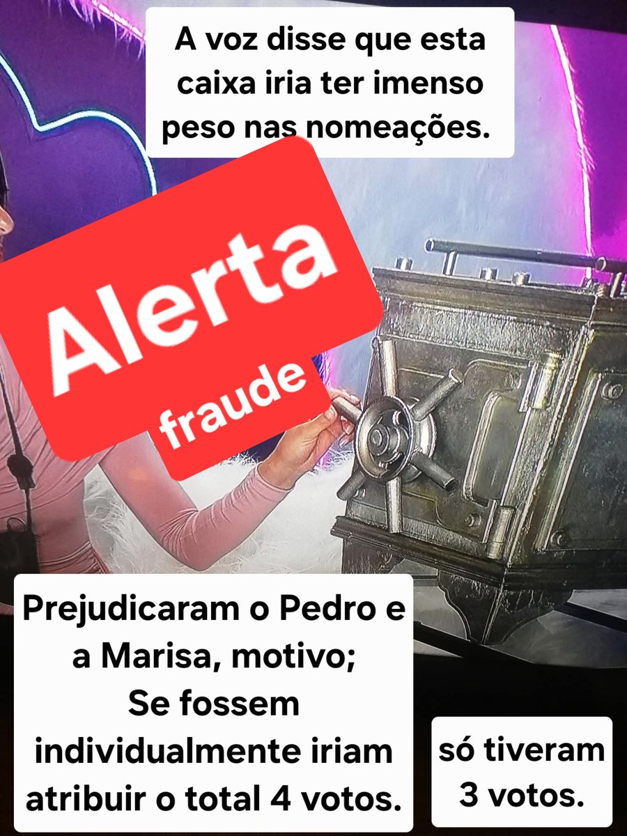 FHerlander54730's tweet photo. Isto foi ridículo!
Prejudicaram as nomeações do Pedro e da Marisa.
Todos os outros escolherem 2 pra nomear.
Pedro e Marisa juntos tiveram só 3.
Pela lógica deviam ter mais de 4.
#sstvi #sstvi9 #SS9 #ENGANO https://t.co/wku8f9dCjl