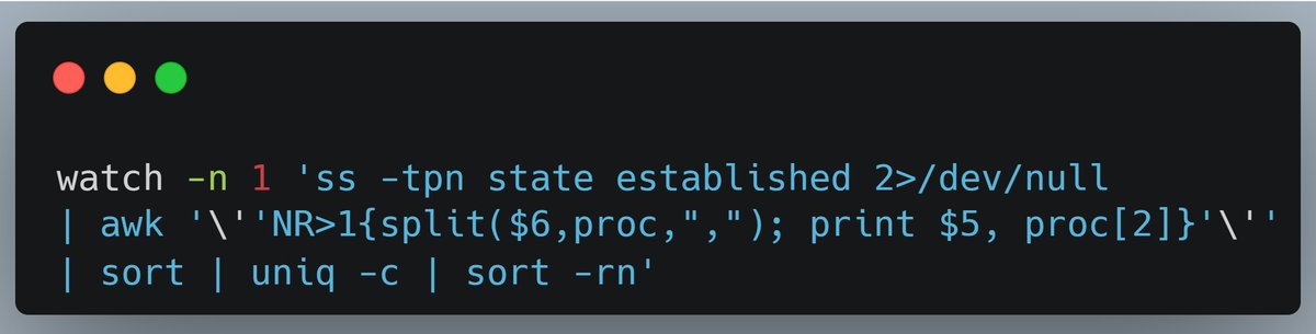 TheExploitLab's tweet image. Real-Time Linux Network Monitor in 1 Line #linux