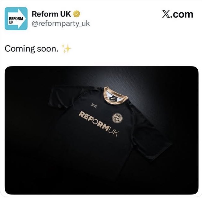 jdpoc's tweet image. #Reform finally go full Blackshirt.