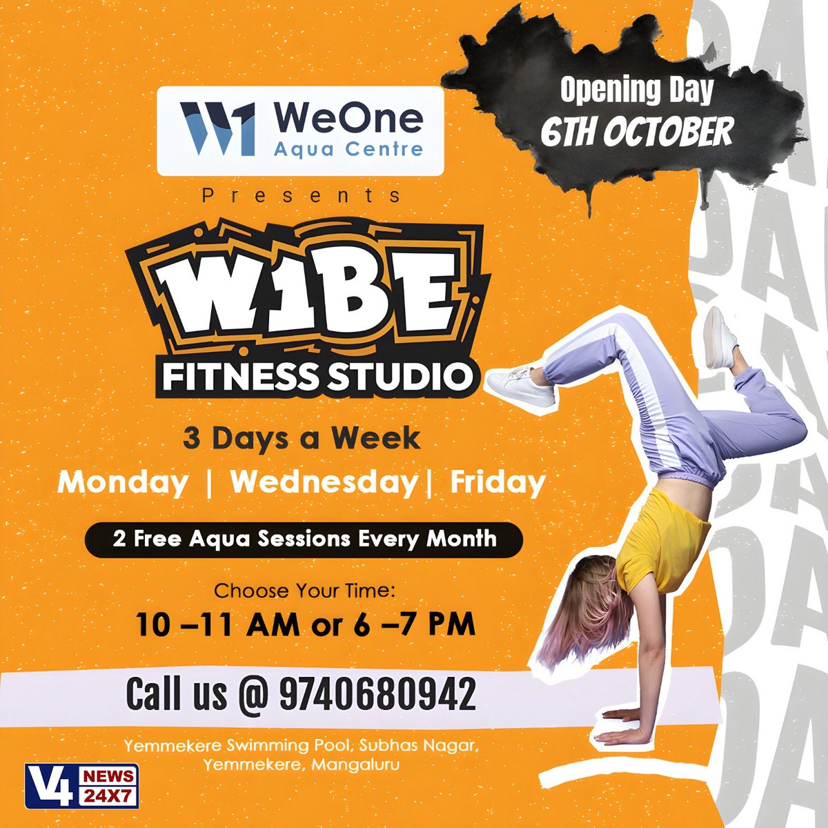 v4news24x7's tweet image. 💧 Grand Opening Alert! 💪
WeOne Aqua Centre proudly presents WIBE Fitness Studio — your new destination for fun, refreshing &amp;amp; powerful aqua workouts! 🌊🔥
#v4news #weoneaquacentre #wibe #aquafitness #aquaworkout #mangalorefitness #swimmingworkout #fitnessgoals #healthylifestyle