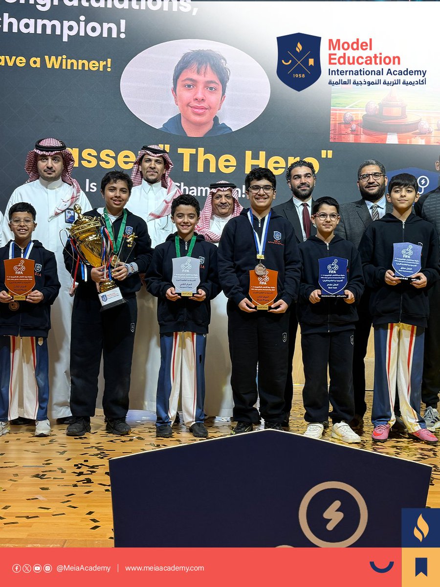 MeiaAcademy's tweet photo. ختام نهائي بطولة فيفا في #أكاديمية_ميا_العالمية وسط أجواء حماسية ومنافسة قوية بين الطلاب🏆🎮

📍مجمع الريان التعليمي https://t.co/ob4jLS8vpV