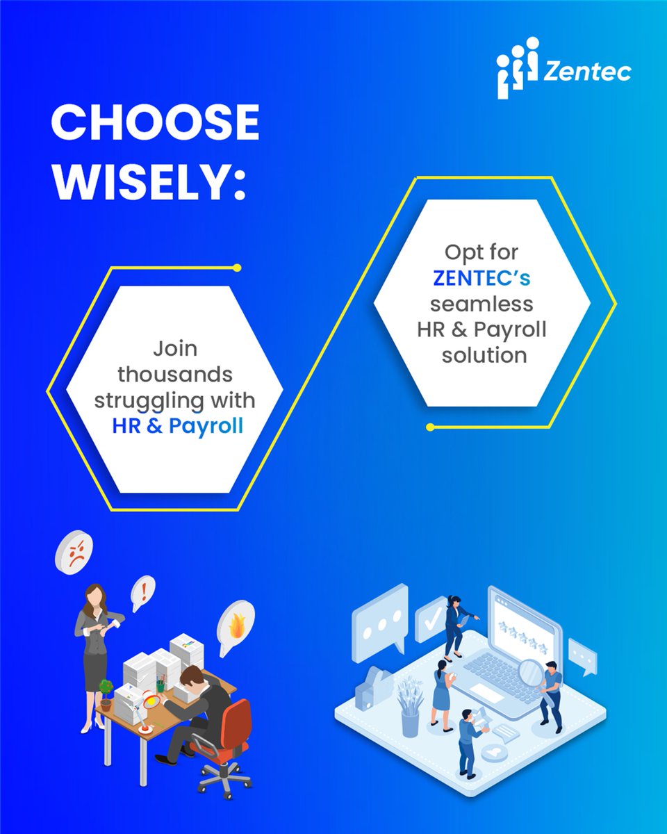 zentec_payroll's tweet image. Stop struggling with HR &amp;amp; Payroll! Choose ZENTEC’s seamless, automated solution to simplify processes, boost productivity, and support smarter business growth. 🚀✨ 

#HRManagement #PayrollSolutions #BusinessEfficiency #Zentec #Automation #HRSoftware