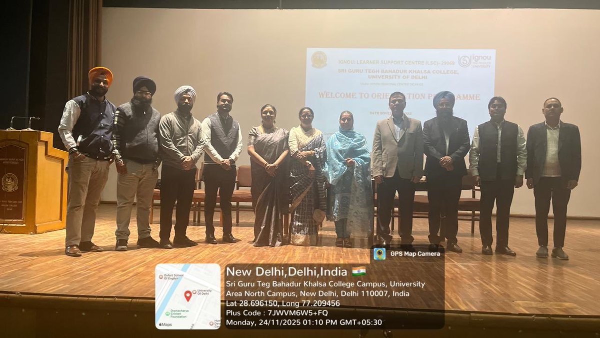 IGNOU_RCDelhi2's tweet image. Induction Meeting at LSC-29069, SGTB Khalsa College organised on 24-11-2025