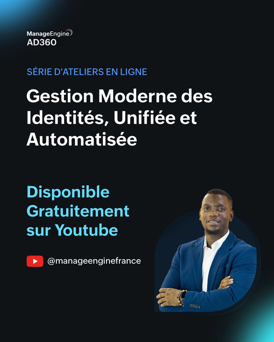 ManageEngineFra's tweet image. La série complète d’ateliers IAM est dispo gratuitement sur YouTube !
4 épisodes pour comprendre la gestion moderne des identités : JIT access, sécurité, comptes dormants, vulnérabilités…
👉 Regardez ici : mnge.it/Seriesateliers
#IAM #Cybersécurité #IdentityManagement #AD360