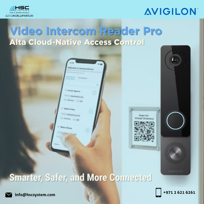 HSCSystem's tweet image. Smarter, safer, and more connected — the Video Intercom Reader Pro redefines front door security.

#HSCS 
#forasaferworld #uae #abudhabi #dubai #digitaltransformation
#MotorolaSolutions #Avigilon
#AccessControl 
#ملتزمون_ياوطن
#نتصدر_المشهد