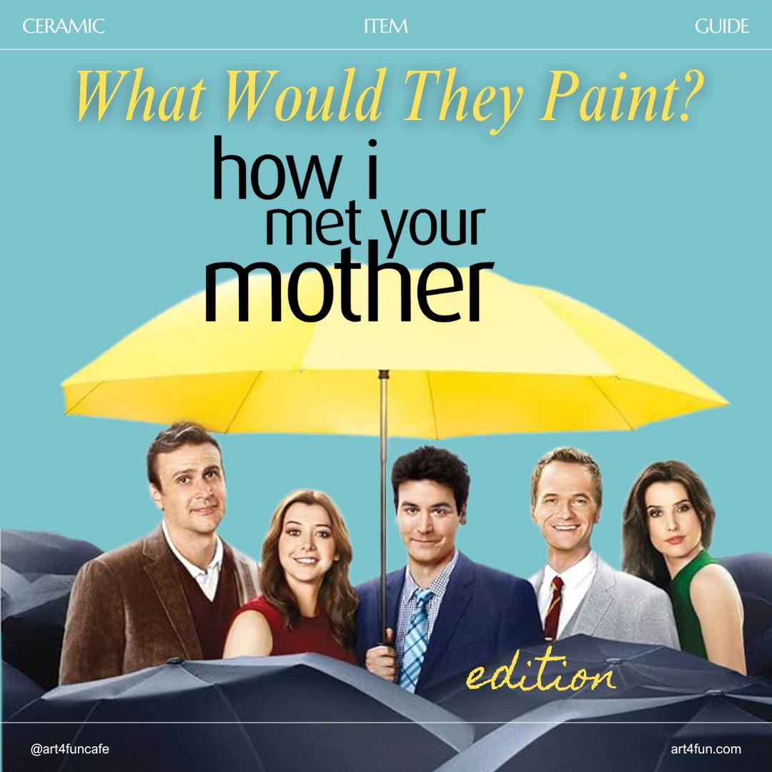 Art4FunCafe's tweet photo. What would the characters from HIMYM paint?

#pottery #ceramics #art4fun #potterypainting #thingstodoinlondon #artsandcrafts #diy #creative #himym #tedmosby #barneystinson https://t.co/SL6q8E36Br