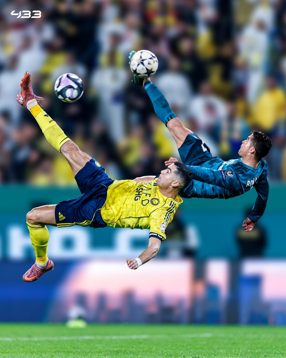 𝐓𝐇𝐄 𝐁𝐈𝐂𝐘𝐂𝐋𝐄 𝐊𝐈𝐂𝐊 𝐊𝐈𝐍𝐆 🚲👑

Cristiano Ronaldo stunned the world with 𝒕𝒉𝒂𝒕 iconic bicycle kick in 2018… a moment etched into football folklore 📚

... and then he did it again yesterday, at 𝟒𝟎 𝐲𝐞𝐚𝐫𝐬 𝐨𝐟 𝐚𝐠𝐞 🤯

𝐏𝐡𝐲𝐬𝐢𝐜𝐬? 𝐍𝐨𝐭 𝐟𝐨𝐫 𝐡𝐢𝐦