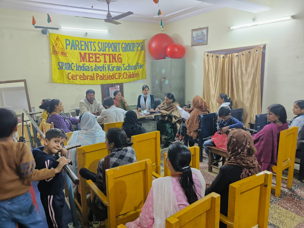 SPARCINDIA's tweet image. On 22nd November 2025, SPARC-India's Jyoti Kiran School, in collaboration with the SBI Foundation, organized a Parent Support Group (PSG) Meeting attended by 19 parents and staff members. #Childrenwithdisabilities #parentsupportgroup #Jyotikiranschool
