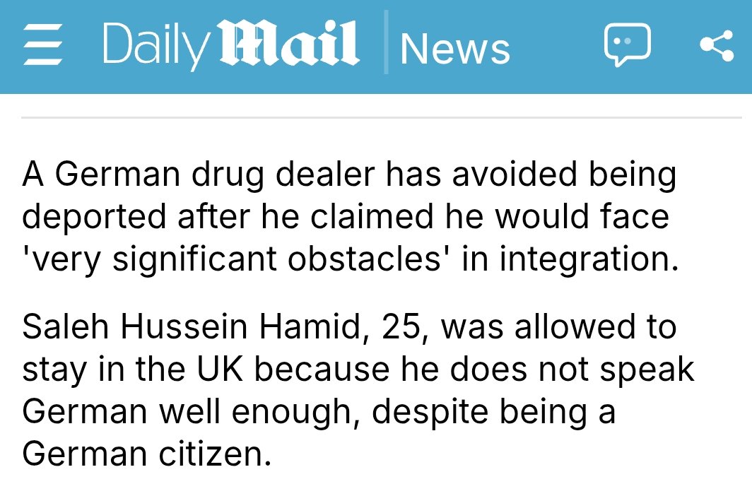 Raphfel's tweet image. &quot;A German criminal cannot be deported from Britain because his German is not good enough to integrate in Germany, although he has German citizenship.&quot;

British law has morphed from protecting citizens to protecting criminals.