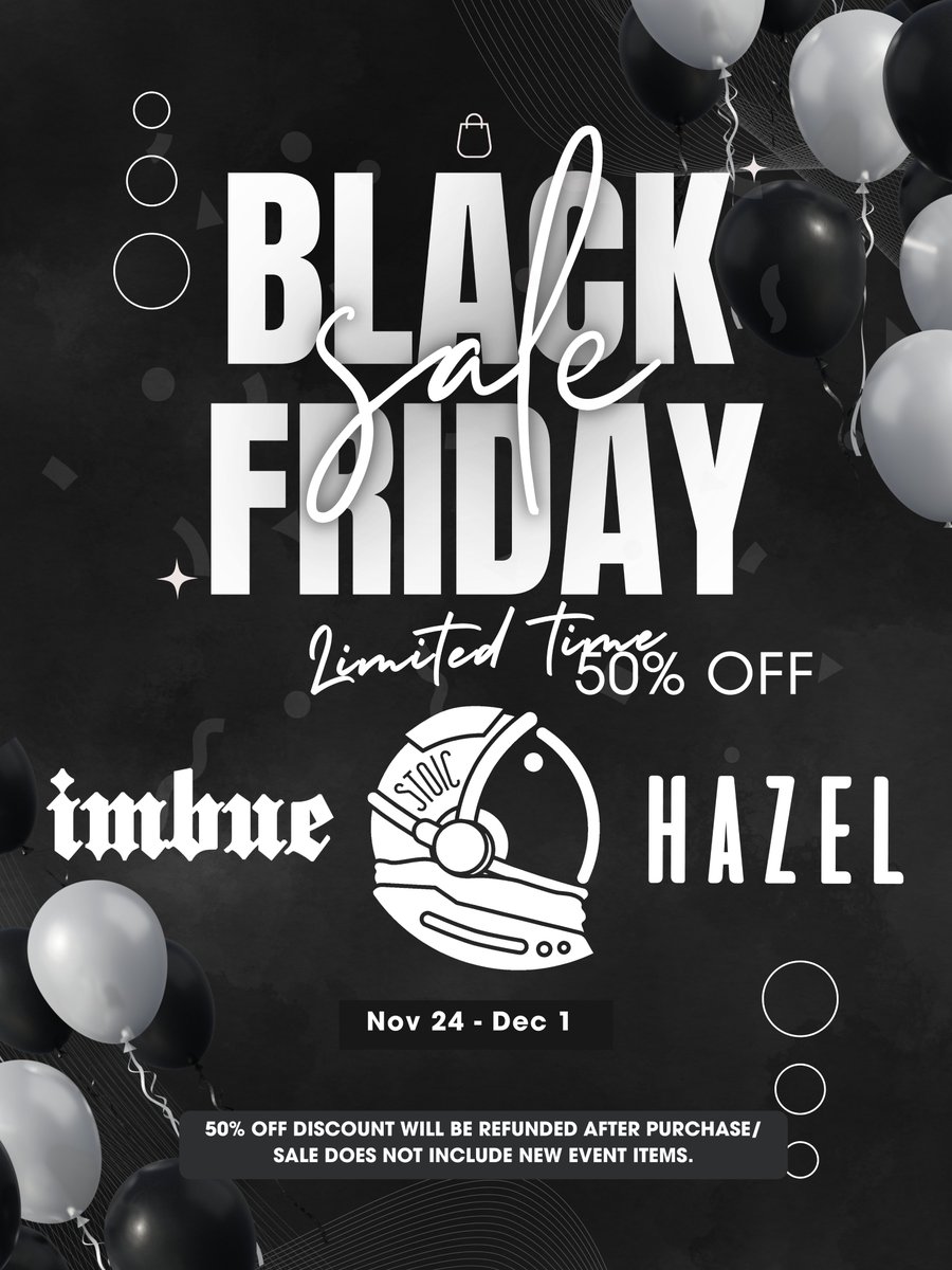 .STOIC. BLACK FRIDAY SALE!
✨Imbue - Stoic - Hazel ✨

Store wide sale! EXCLUDING current event releases.
50% off discount will be refunded after purchase.

✨Happy shopping ✨
maps.secondlife.com/secondlife/EXH…