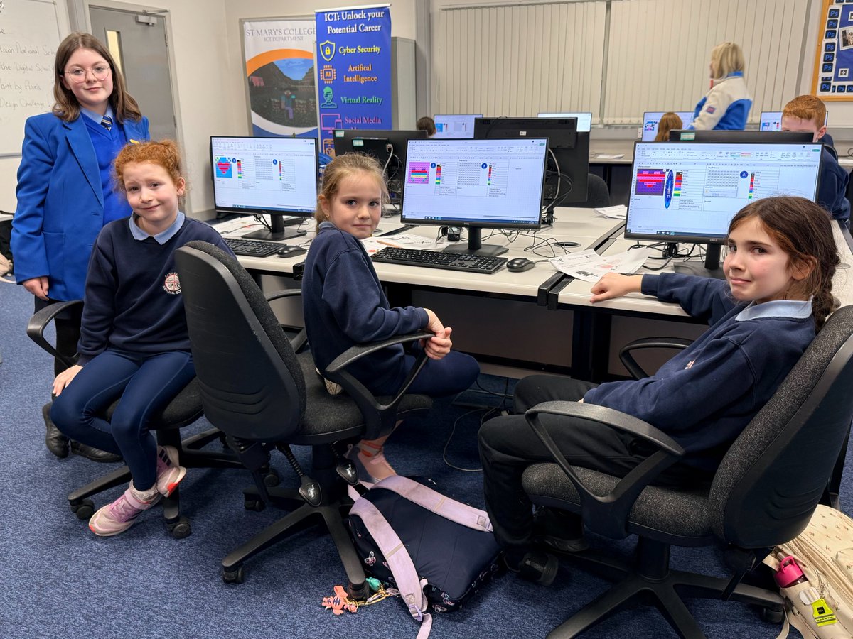 SaintMarysDerry's tweet image. We were delighted to welcome Mr Doherty and pupils from Castletown National School to our @DigSchoolhouse! 💻

The pupils produced very creative work in our Paint by Pixels Challenge using Microsoft Excel! 👾
#computationalthinking #unplugged